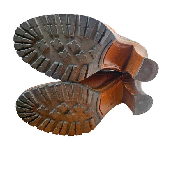 FRYE Mildred Cognac Leather Engineer Pull On Heeled Boot - Picture 9 of 10